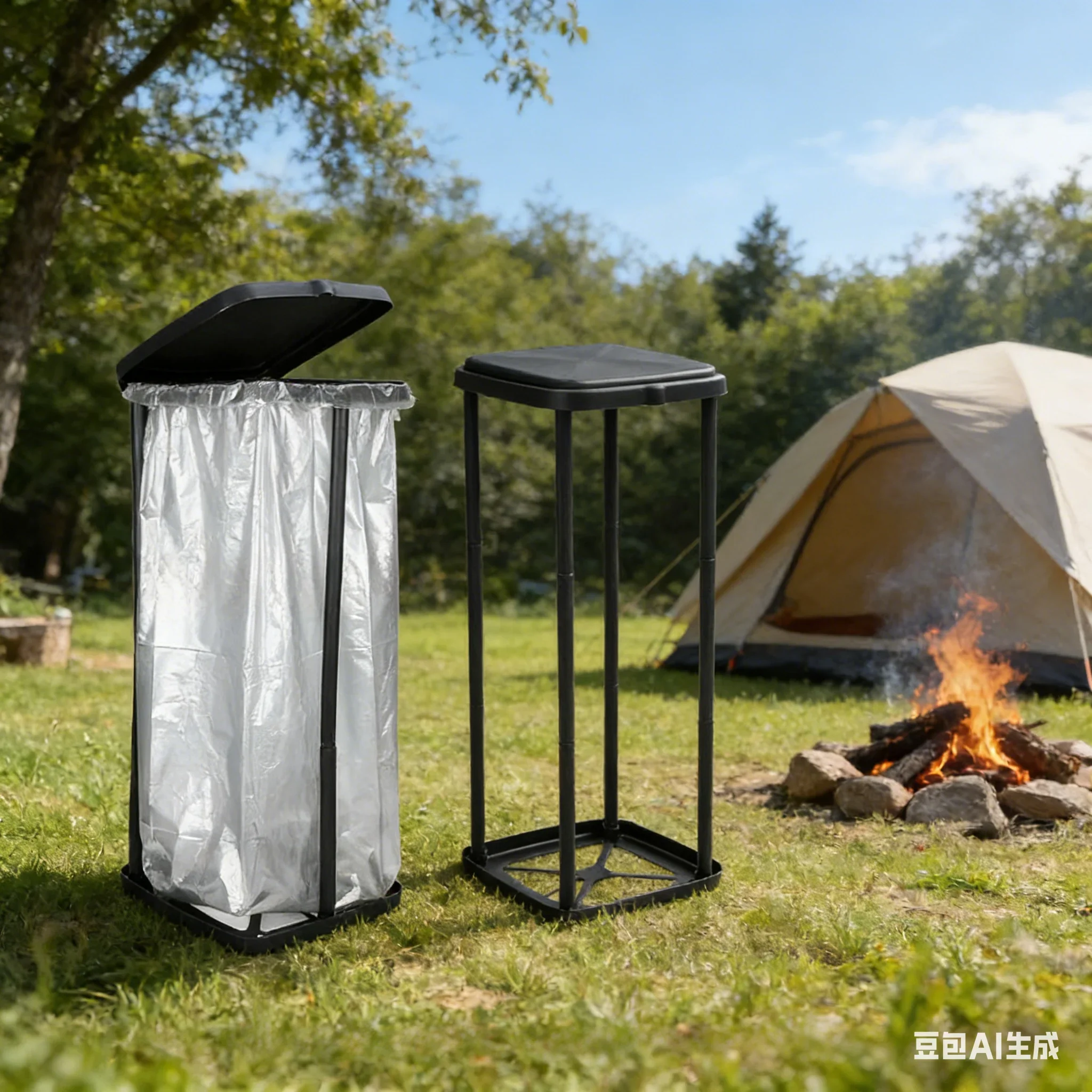 

Портативный пластиковый мусорный бак для кемпинга на открытом воздухе и дома, складной, регулируемый по высоте, большой вместимости, инструменты для кемпинга