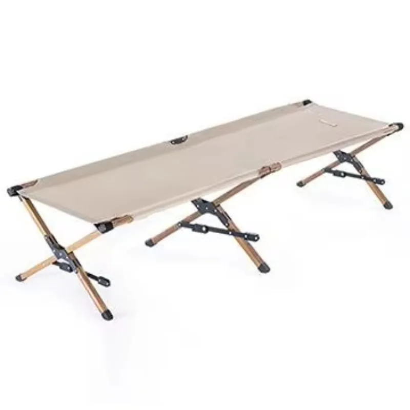 

Aluminum Frame Camp Cot Folding Camping Bed Folding Wood Cot Travel Base for Camping Hiking