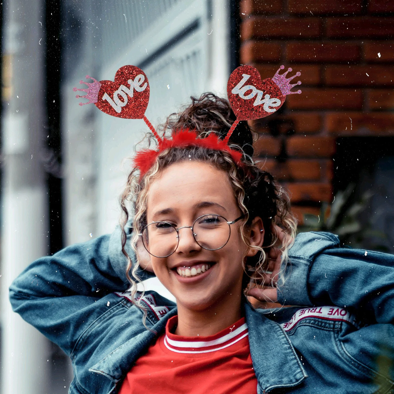 

2Pcs Heart Headband Red Love Heart Hair Hoops Fashion Wedding Party Hair Accessories Valentine's Day Gift Birthday Headband