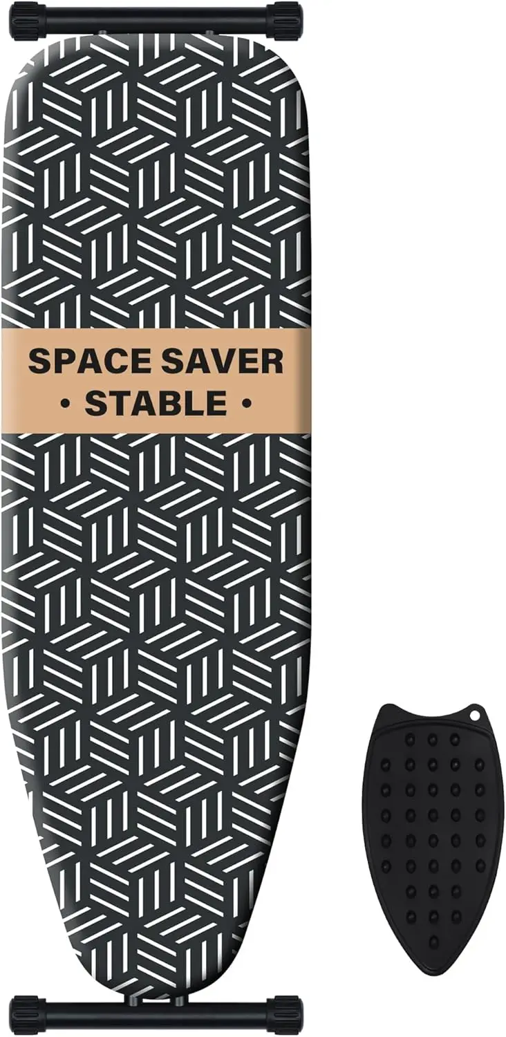 

Compact Full-Size Ironing Board with Extra Wide Area, Thick Padded Cover, Stable Foldable Design