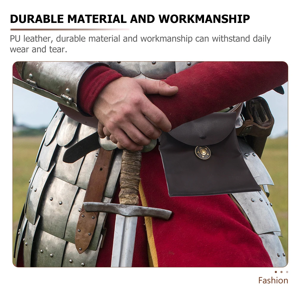 

Medieval Shoulder Bag Money Pouch Fanny Pack Belt Pu Cosplay Purse Renaissance Waist Holder