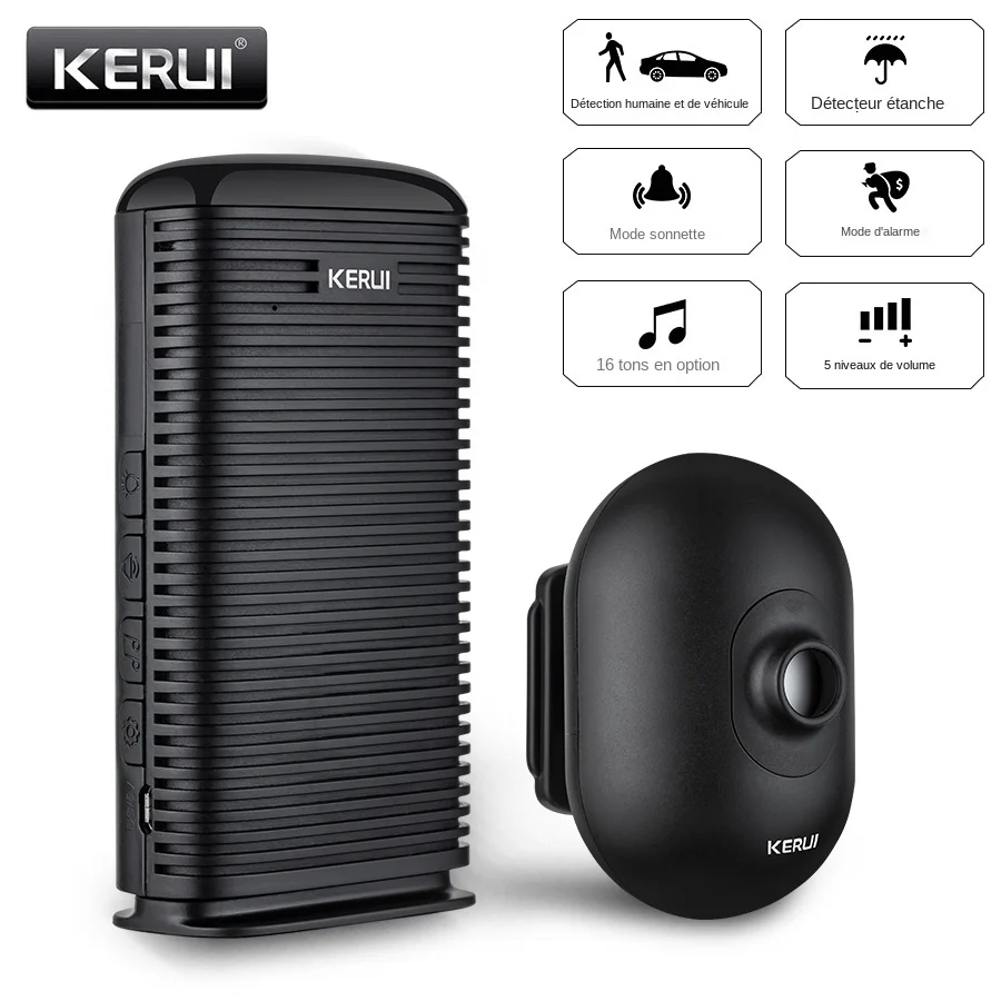KERUI DW9 alarme de Garage sans fil allée bienvenue alarme antivol étanche extérieure PIR détecteur de mouvement Protection de sécurité