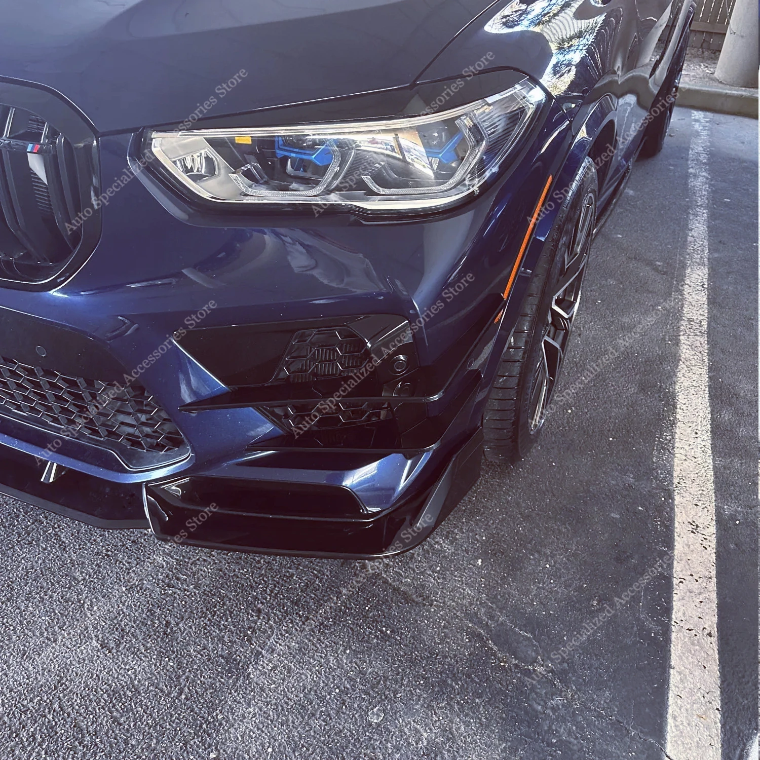 

Передний бампер Aero Flicks Blade Foglamp Решетка накладки Canards для BMW X5M F95 2020-2023 Pre-Lci X5M 4.4T V8 X5M Конкурс Тюнинг
