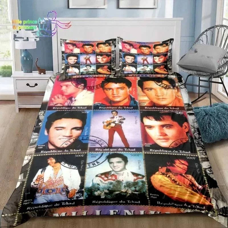 Poster Collection E-Elvis Presley Bedding Set Single Twin Full Queen King Size Bed Set Adult Kid Bedroom Bedding Gift