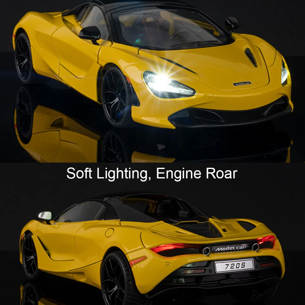 1:18 Scale 720S LP770 Car Model Toy Sound Light Shock Absorption Metal Diecast Supercar Models Best Presents for Children