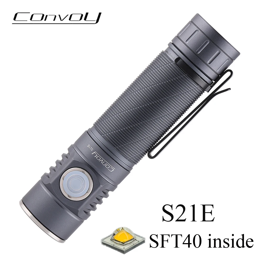 

Фонарик Convoy S21E SFT40 Led Lanterna Type-c Rechargealbe Lantern 21700, вспышка для кемпинга, рыбалки, пешего туризма, рабочего фонаря