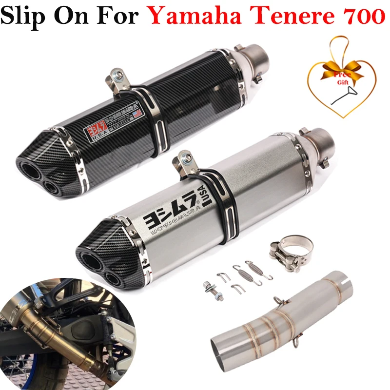 For YAMAHA Tenere700 XTZ700 700 2019 - 2022 Motorcycle Yoshimura Exhaust Escape System Modify Middle Link Pipe Muffler DB killer 