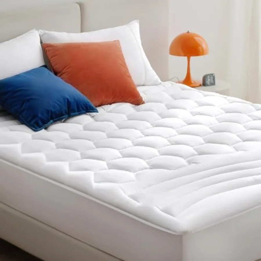 

RV Mattress Pad - Quilted Fitted Mattress Topper Protector with 8-21 Inch Deep Pocket Noiseless Bed Cover Padded for Camper and