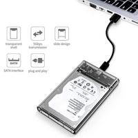 2.5 Inch Transparent HDD SSD Case SATA III To USB 3.0 Hard Drive Disk Enclosure Support 2TB Mobile External HDD For Laptop PC