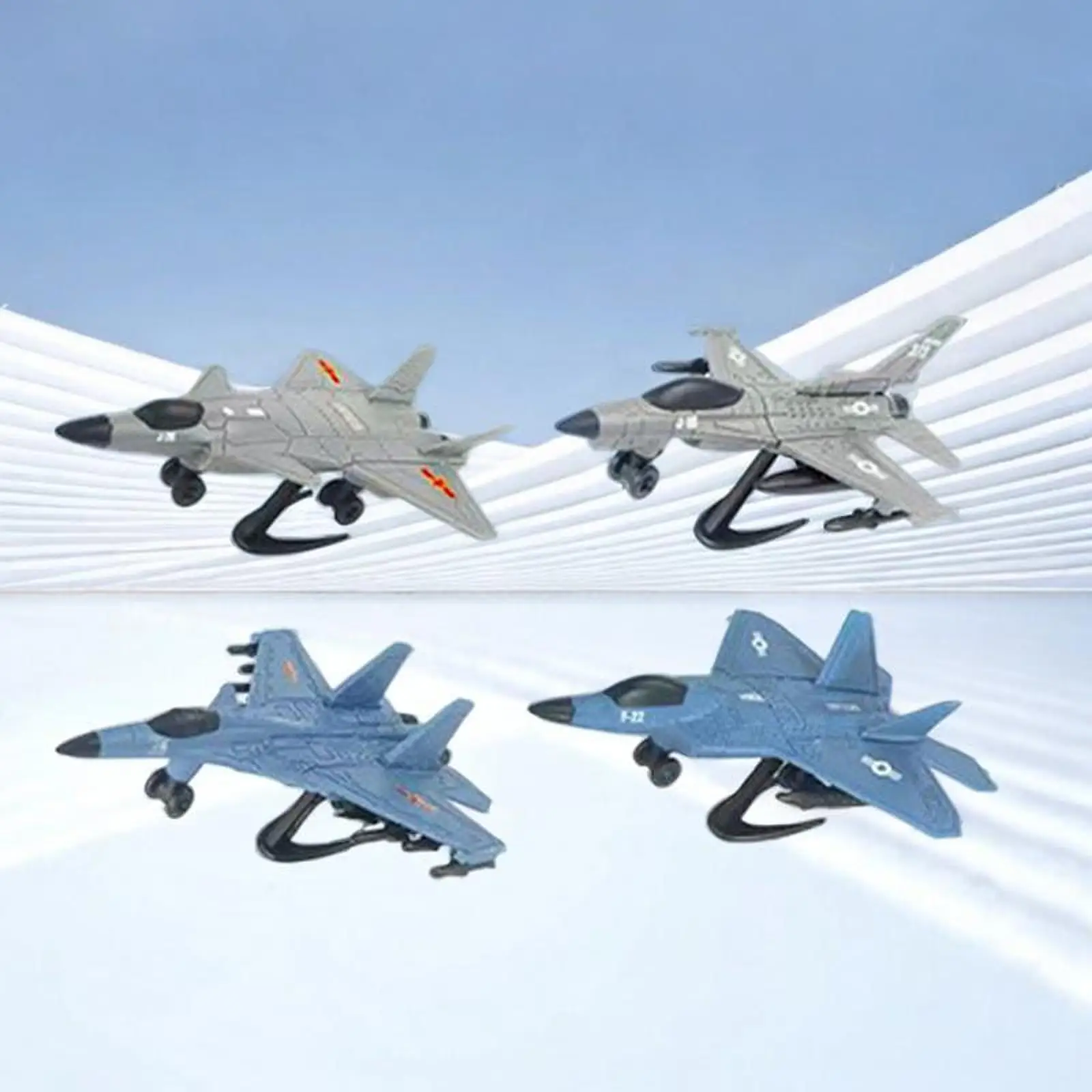 

4Pcs Assembly Fighter Model Home Decor Collectibles for Bedroom Shelf Cafes