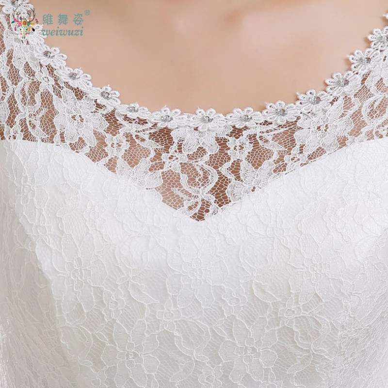 Robe de mariée en dentelle, grande taille, col rond, manches courtes, princesse, longueur au sol, strass, robe de Quinceanera