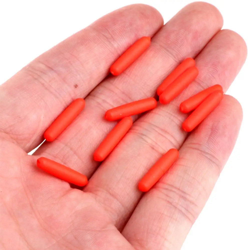 50pcs/bag Cylinder Foam Floats Ball Fishing Float Beads Bobber Floating Foam Oval Indicator Bottom Stoppers Fish Accessories