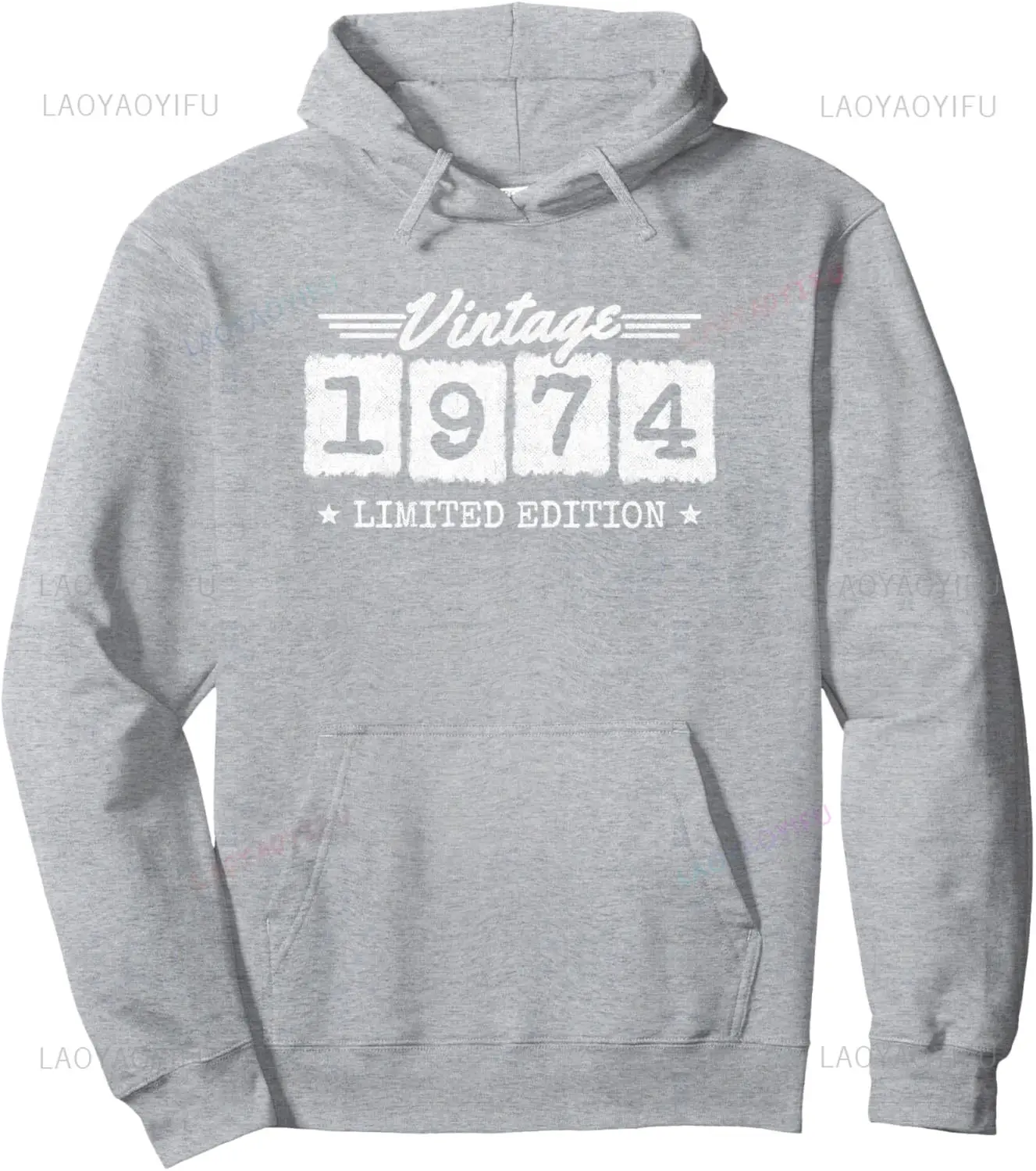 1974 Limited Edition - 1974 Birthday Year - Vintage 1974 Pullover Hoodie Custom Printed Graphic Hoodie Casual Long Sleeve