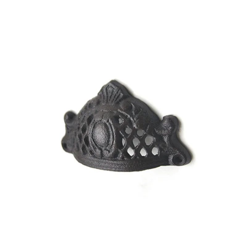 American Black Iron Furniture Handle Vintage Cabinet Handles Door Drawer Knobs Crown Decor Cupbaord Wardrobe Closet Pulls Diy