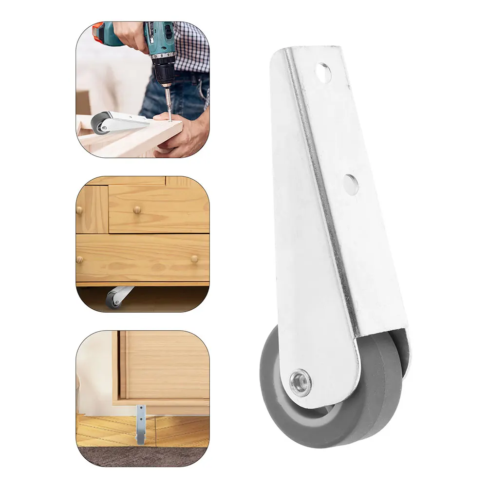 

2pcs Sliding Door Rollers Wood Door Wheel Cabinet Pulley Silver Nylon Galvanized Directional Caster Smooth Silent Durable
