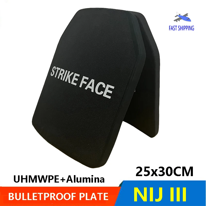 Bulletproof Plate NIJ III Level 3 PE+Alumina Ballistic Tactical Vest Chest Insertion Plate Independent Bulletproof Armor Panel