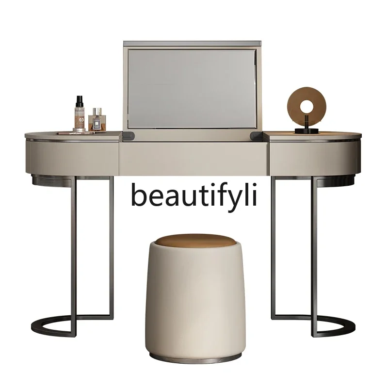 

Italian minimalist flip dresser desk light luxury premium dressing table designer furniture