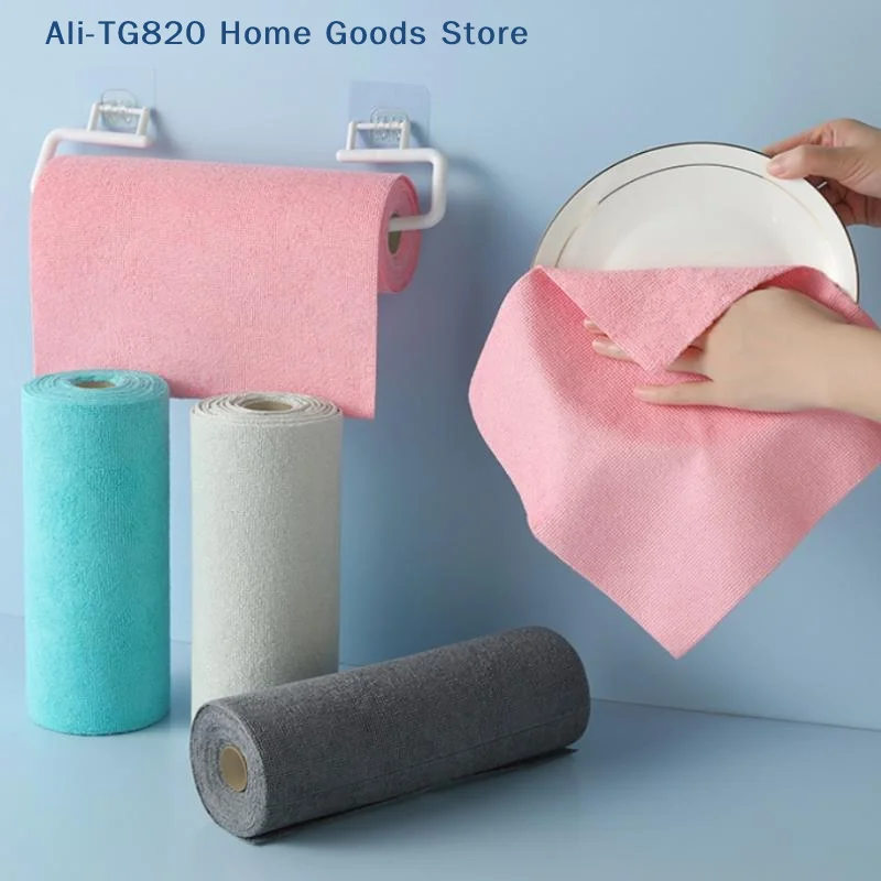 [TG820]1 Roll/20pcs Microfiber Cleaning Cloths Reusable Lint-Free Towels For Kitchen Super Absorbent, Quick-Dry Kitchen Towels