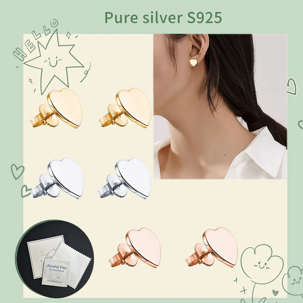 

Серьги из чистого серебра 925 пробы. Личность в форме сердца, модный темперамент, элитные женские серьги, универсальные.