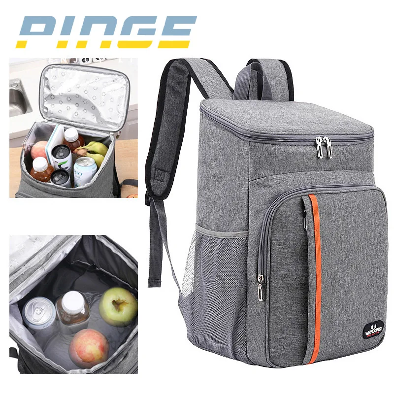 Large-capacity insulated backpack, outdoor waterproof picnic bag, leak-proof and cold-keeping bag, double-shoulder bag