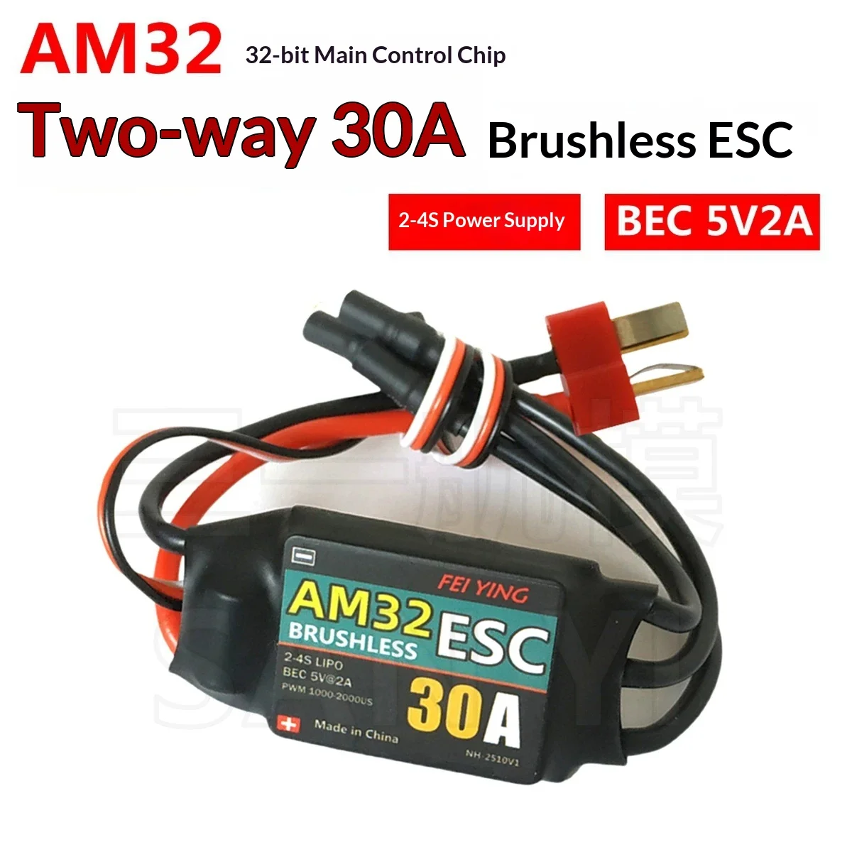 Am32 30a Bidirectionele Borstelloze Esc 32 Bit Controlechip Voor Rc Vliegtuig Boot Klimmen Auto Afstandsbediening Motor Vooruit Achteruit