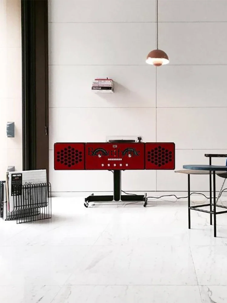 

yj5Modern Retro Radio Roller Storage Sideboard Cabinet Home Living Room Display Cabinet