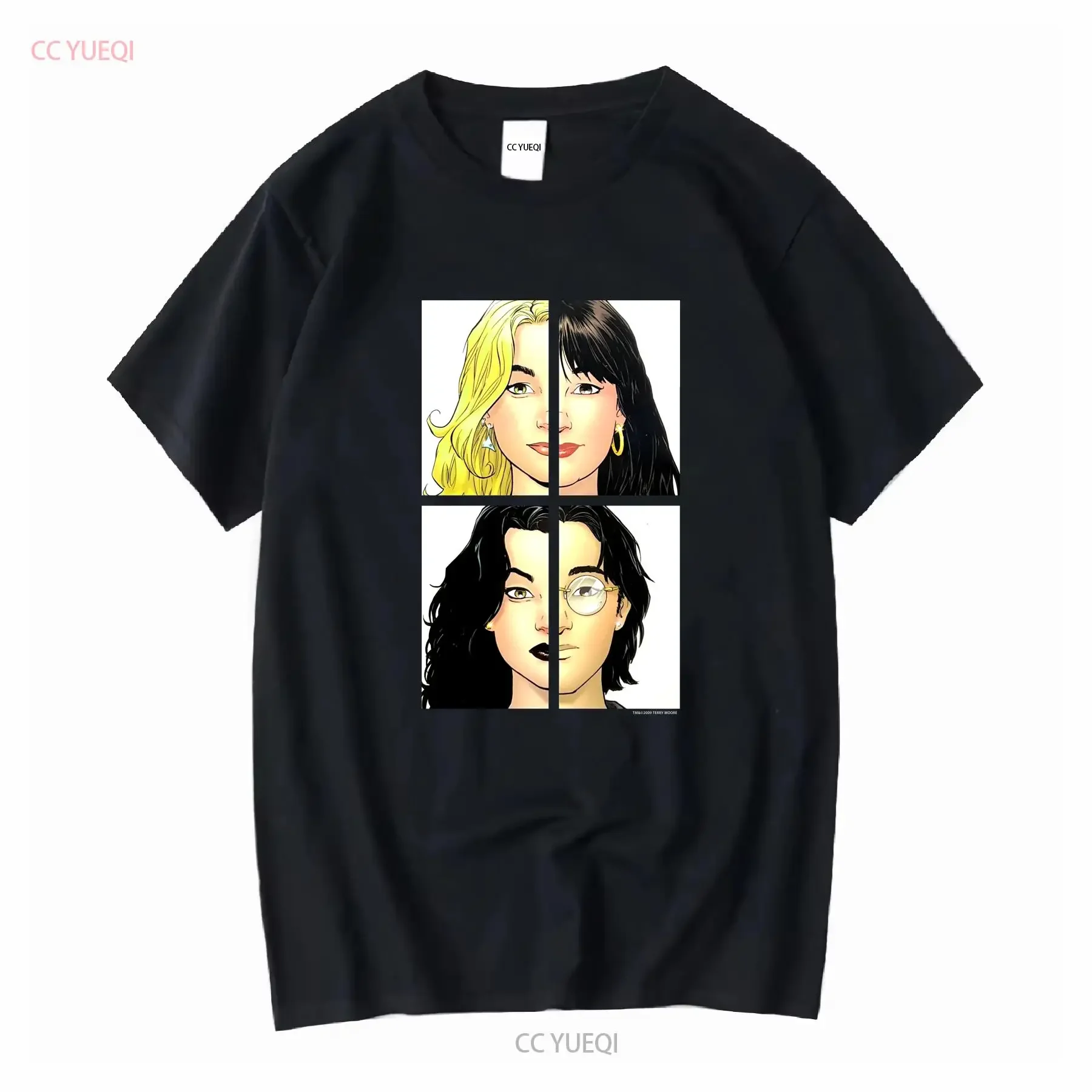 Vintage Strangers In Paradise 2009 Terry Moore Graphitti Comic Black T Shirt Large vintage Washed Soft Slightly Stylish