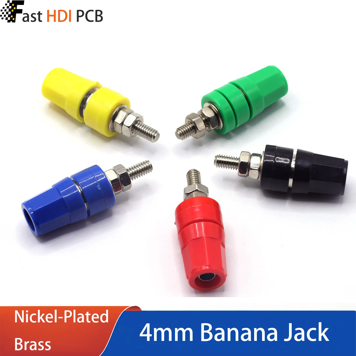4mm Banana Jack Panel Mount Socket 24A 60VDC Nickel Plated Brass Solder Type Binding Post for Speaker Amplifier Test Lead