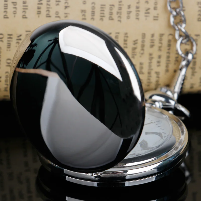 ساعة جيب كوارتز فضية ناعمة مع سلسلة ساعة Steampunk وقلادة مع سلسلة هدايا للنساء والرجال Reloj De Bolsillo