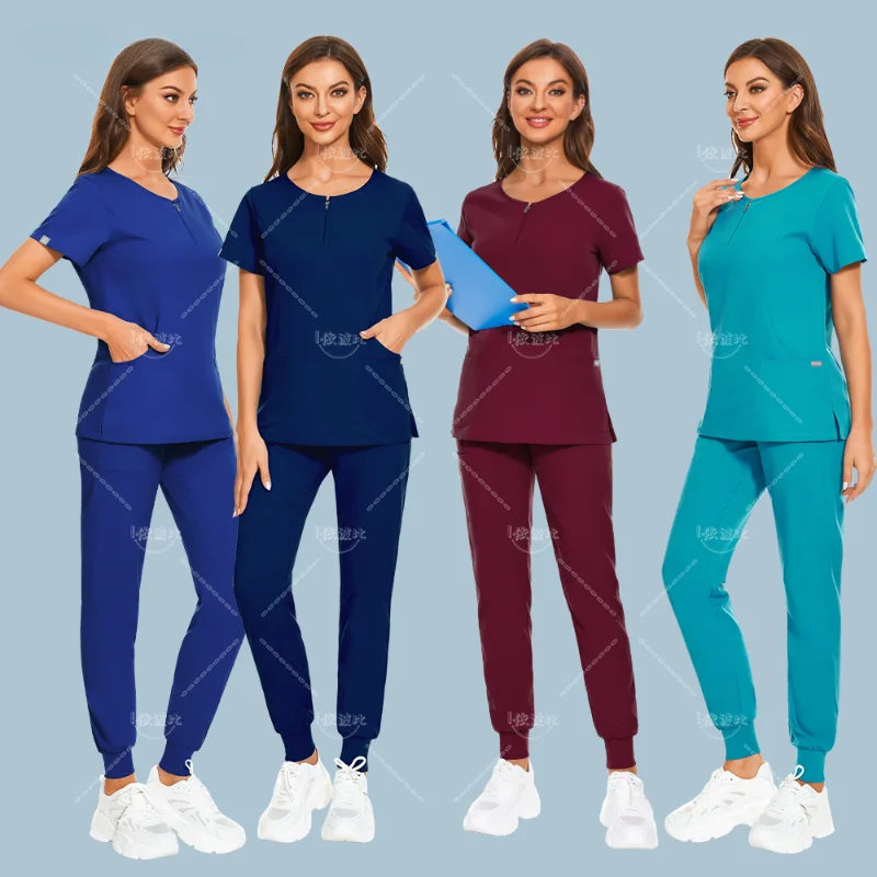 Hospital Working Uniform Fashion Uniform Medical Women Joggers Dentistry Scrubs Set Medical Uniforms Nursing Workwear Wholesale