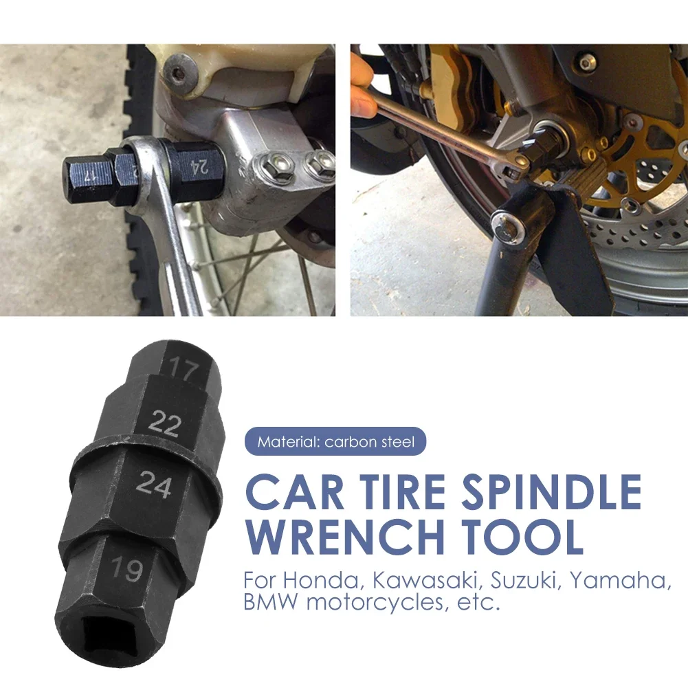 Motorcycle Front Wheel Axle Spindle Hex Allen Key Socket 17mm 19mm 22mm 24mm Carbon Steel Wheel Spindle Hex Key Socket Tool