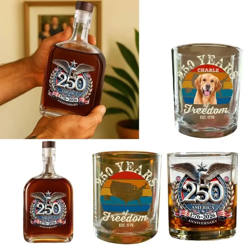 

Бутылка для виски к 250-летию США, полупятисотлетие, креативное издание, стеклянный коллекционный подарок с исторической D2RD