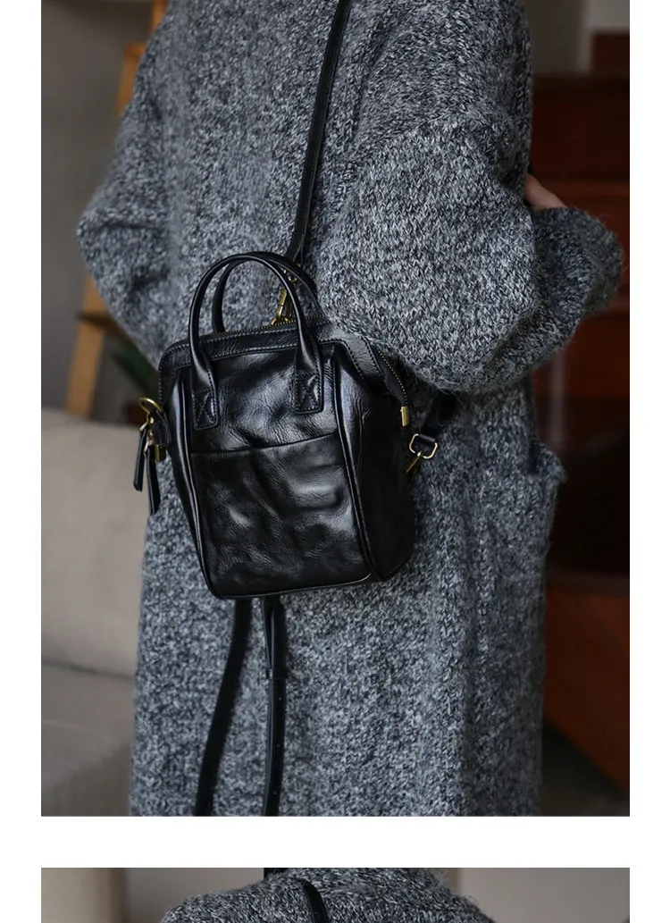 PNDME Modedesigner handgefertigter Damen-Multifunktionsrucksack aus echtem Leder, lässige Outdoor-Handtasche aus Rindsleder für den täglichen Gebrauch. – Detail 13