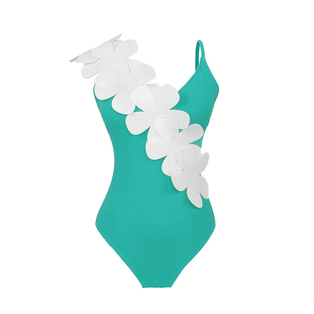 S - XL Sexy mit Sarong, 3D-Blumenmuster, tiefes V-Ausschnitt, hoch geschnitten, Damen-Badeanzug, einteiliger Badeanzug, Damen-Badebekleidung, Badeanzug, Modell V5035 – Detail 23