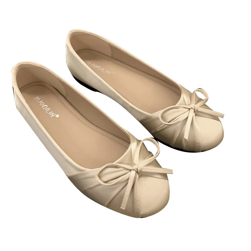 2026 New Bow-knot Temperament Satin Shallow Single Shoes Women's Gentle Style Slip-on Flat Shoes view 4