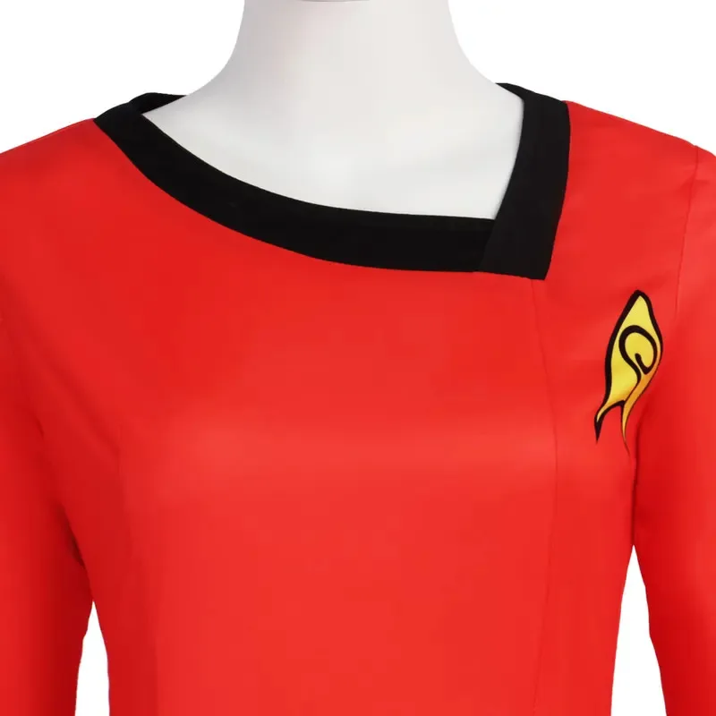 DY20Adult Star Trek فستان تنكري TOS أنثى طاقم الخيال العلمي زي أزرق وأحمر للمؤتمرات والحفلات25 #6