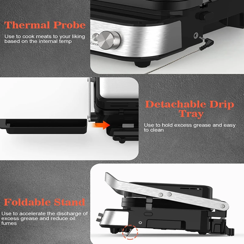 สเต็กแซนวิชเครื่องใช้ในครัวเรือนเตาอบเครื่องทําขนมปังบาร์บีคิวแผ่นสองด้านกระทะไฟฟ้า Contact Grill