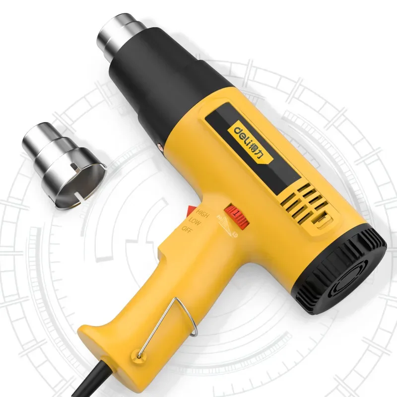 

Deli Heat Gun 1600W Professional Hot Air Gun Adjustable Temperature 100-590℃ for DIY Stripping Paint Shrinking PVC and Home