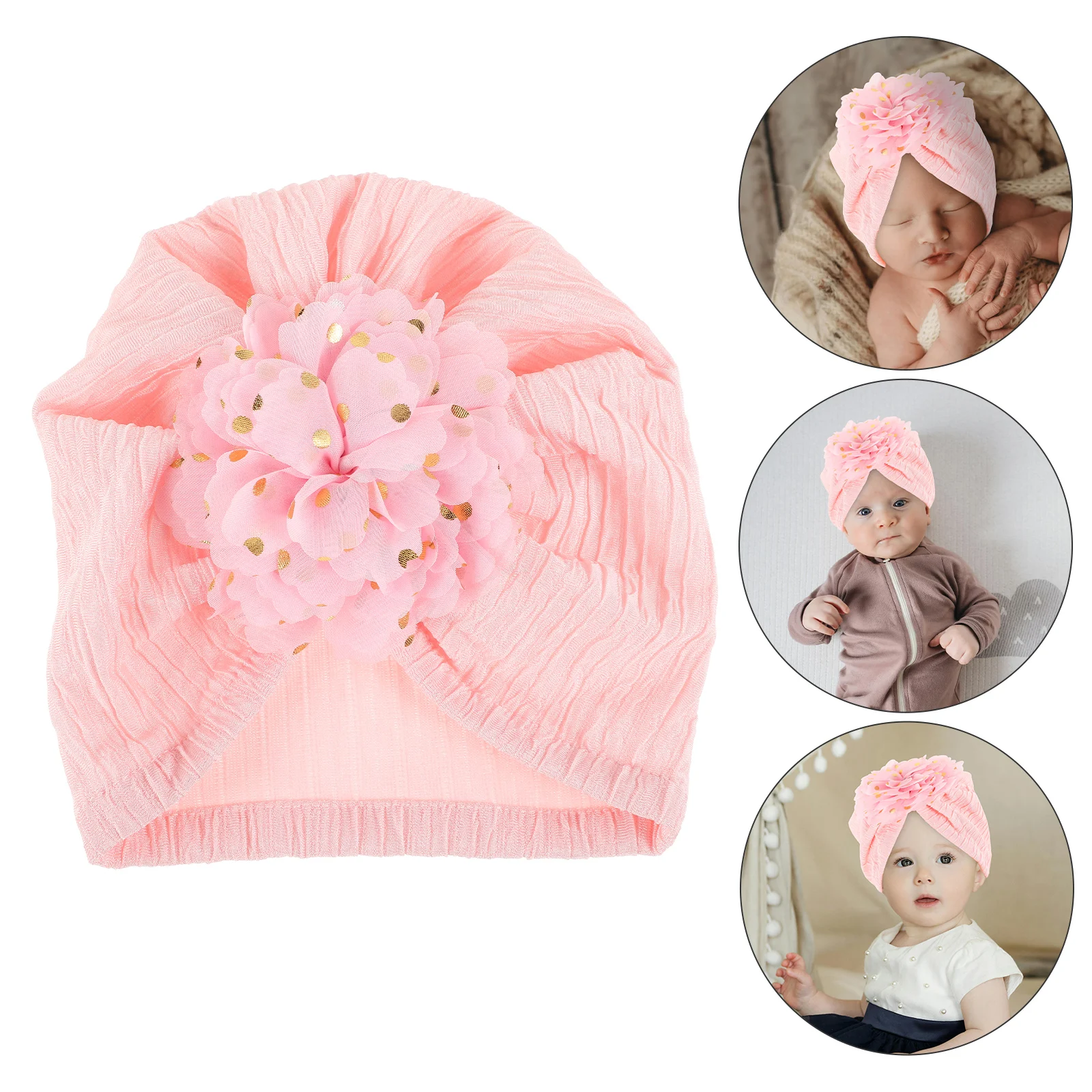 

Infant Fetal Cap Baby Turban Hat for Toddler Has Warm Hats Boys Beanie The Flowers