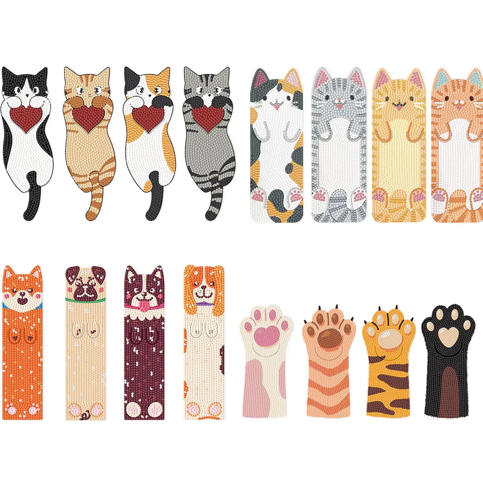 

4Pcs Cat Diamond Bookmark Art Projects DIY Bookmarks Diamond Painting Kits Diamond Painting Bookmark Making Kit for Book Lovers