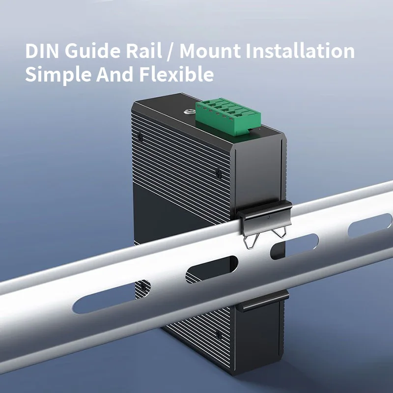 Industrial grade optical fiber transceiver 100M Gigabit 1 optical 1 electrical SFP, SC switch rail type DC12V/24V