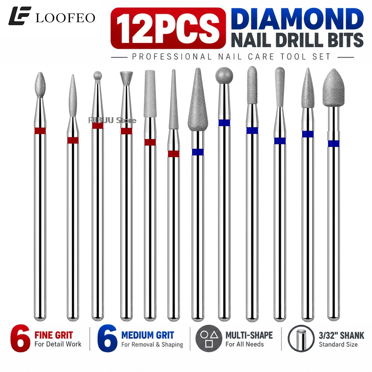 15pcs Nail Drill Bits Set with Box Milling Cutter for Manicure Pedicure Electric Nail File Accessories for Cuticle Burrs Removal