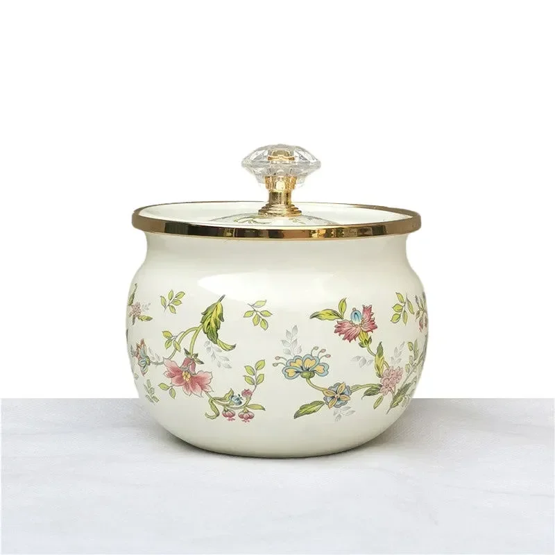 

Винтажная эмалированная банка для специй - многоцелевой контейнер емкостью 400 мл для хранения на кухне и консервации свежих продуктов