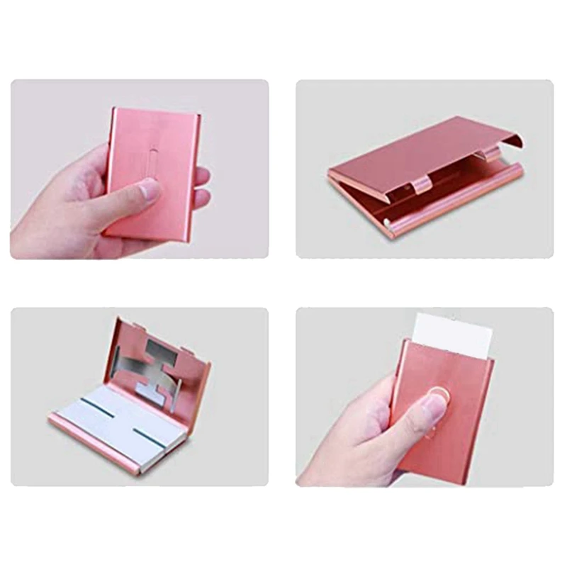 Metal Business Card Holder Protective Sleeve Thumb Slider Push Open Suitable For ID Card Male And Female Design