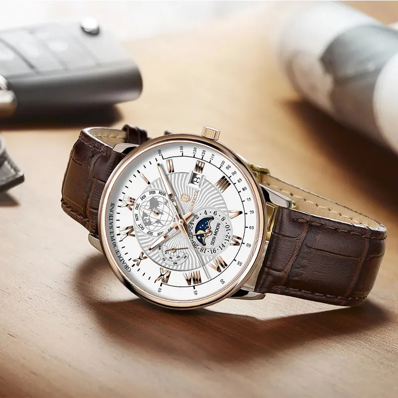 QINGXIYA брендовые модные кожаные кварцевые часы для мужчин, водонепроницаемые роскошные мужские часы с датой, инвентарная обработка, минимальная цена