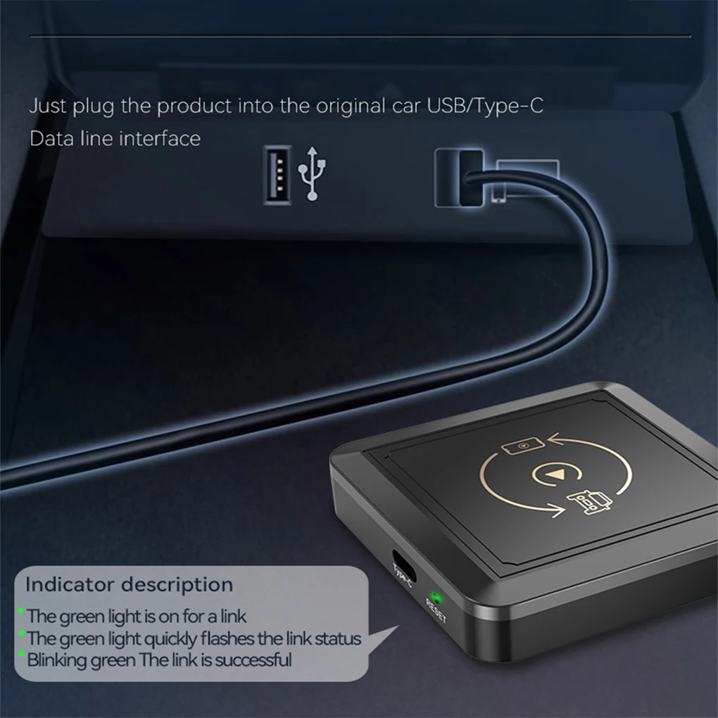 5.0Bluetooth Wireless CarPlay/Android Auto Dongle Plug&Play Auto Connection for Car with Both OEM Wired CarPlay&Wired Android