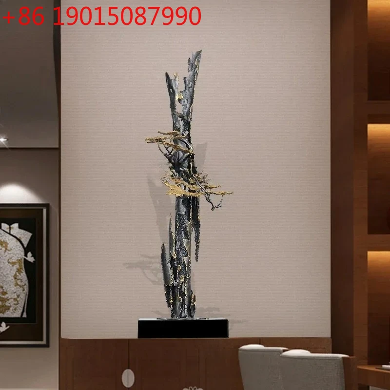 

Cy56 NEW Entrance Soft Decoration Hotel, Metal Abstract Sculpture Crafts Tree Floor Ornament New Chinese Style