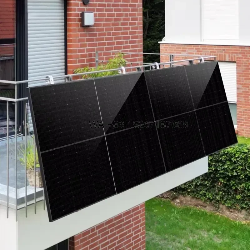 Wmwmnu EU Stock All Black Balcony PV System 800W High Efficiency Plug and Play Solar Panel with Inverter Dustproof for Home