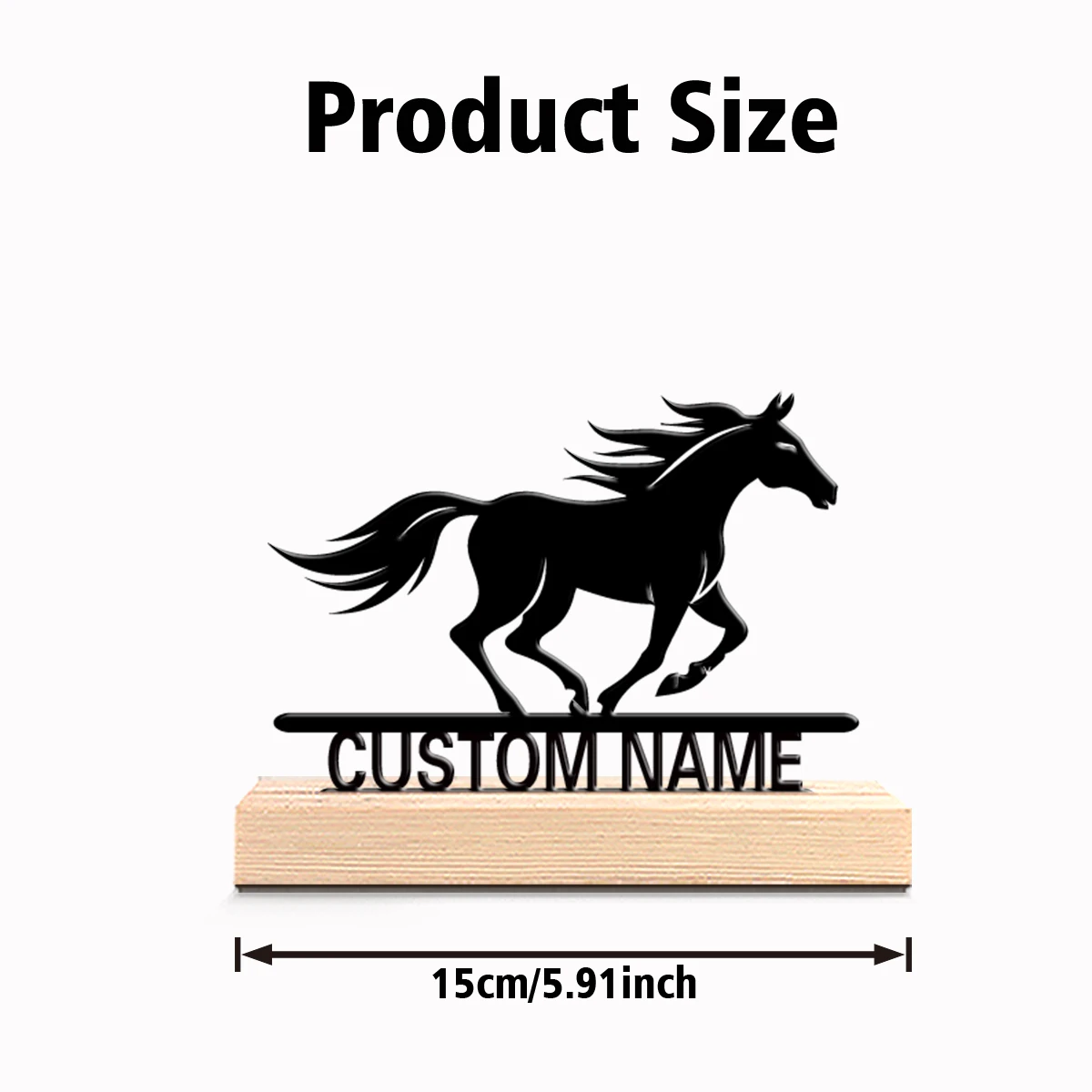 1pc New Design Personalized Custom Horse Metal Statues Wooden Accent Wall Decor for Living Room Bohemian Eclectic Home Style