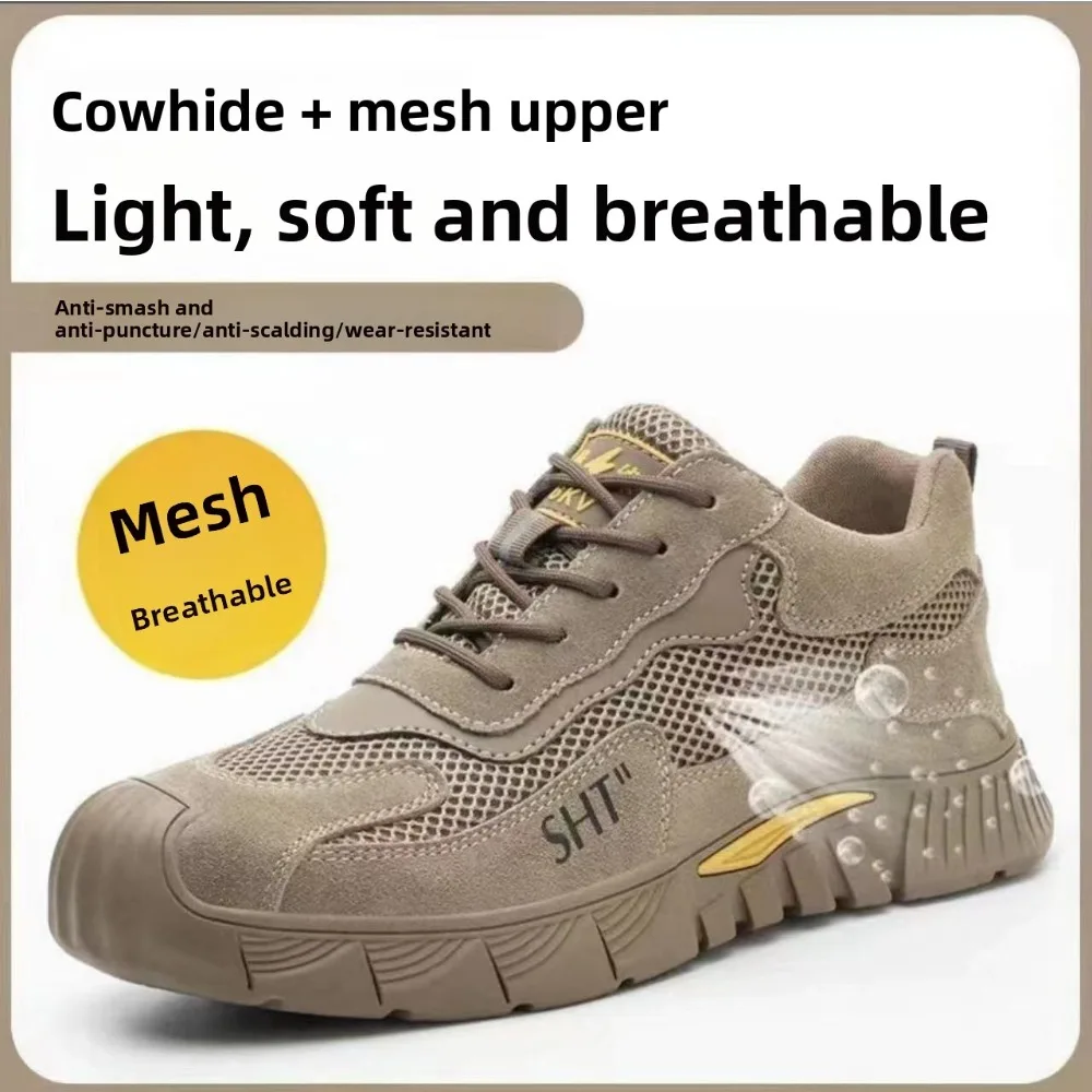 أحذية حماية العمل تنفس رائحة برهان الصلب تو Capsprevent تحطيم الثقب لحام مقاومة الأوساخ ضوء أحذية أمان